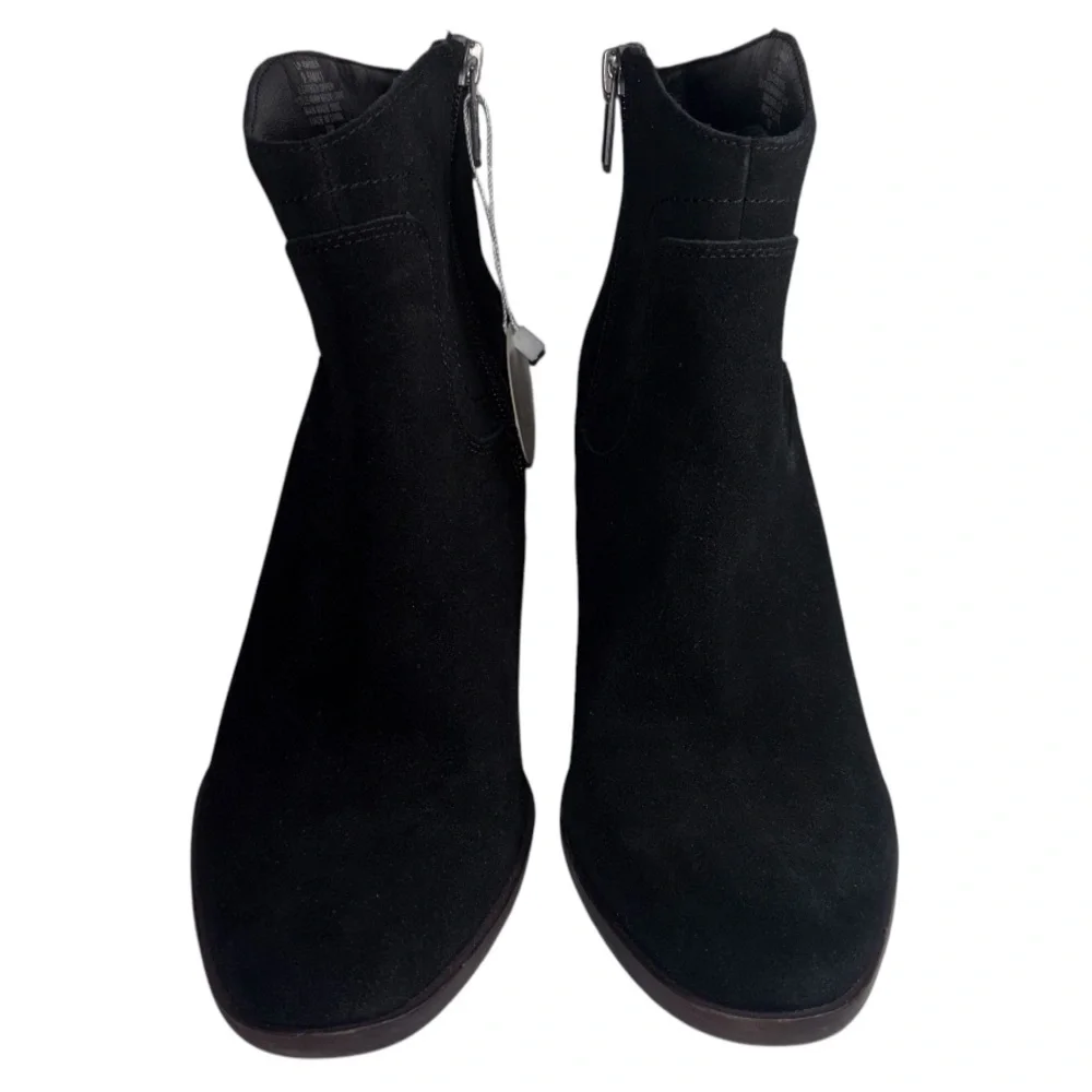 Lucky Brand Black Suede Leather Ankle Boot Wedge Heel Women’s 9.5 Style Wadier